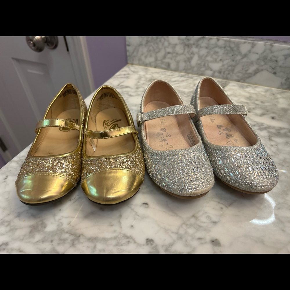 Silver and Gold girls shoes size 12